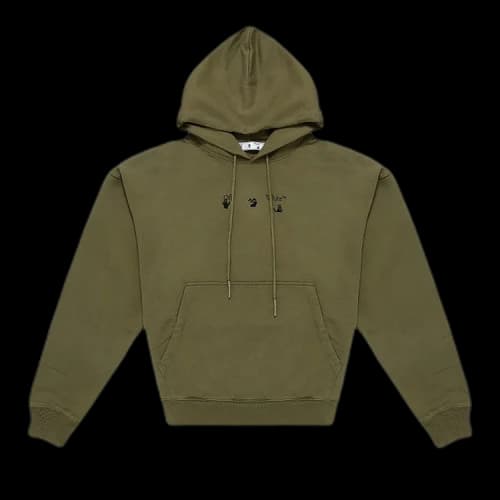 Off-White Negative Mark Skate Hoodie 'Green/Black'