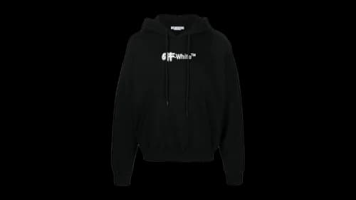OFF-WHITE Spray Helvetica Skate Fit Hoodie Black