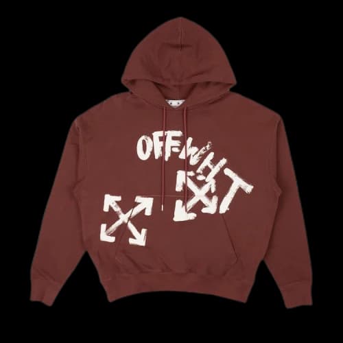 Off-White Paint Script Skate Hoodie 'Barolo/White'