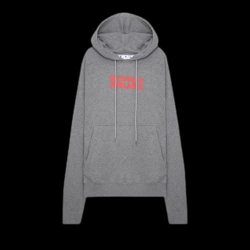Off-White Slogan Print Hoodie 'Grey'