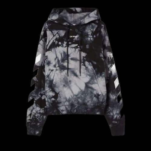 OFF-WHITE Diag Arrow Tie Dye Skate Hoodie Warm Grey