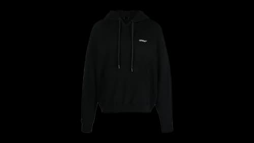 OFF-WHITE Scratch Arrow Design Skate Fit Hoodie Black