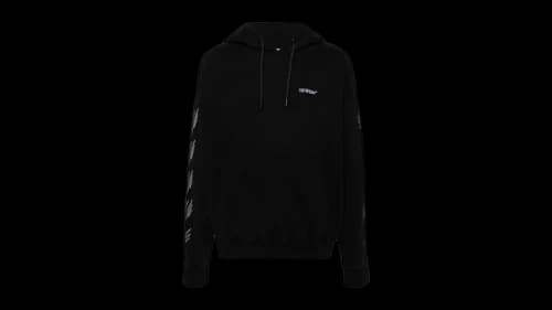 OFF-WHITE Stitch Diag Design Skate Fit Hoodie Black