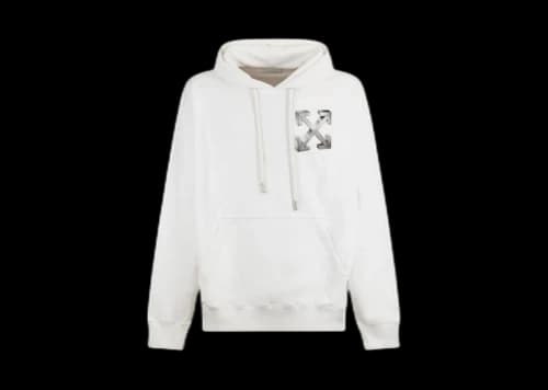 OFF-WHITE Logo Print Hoodie White