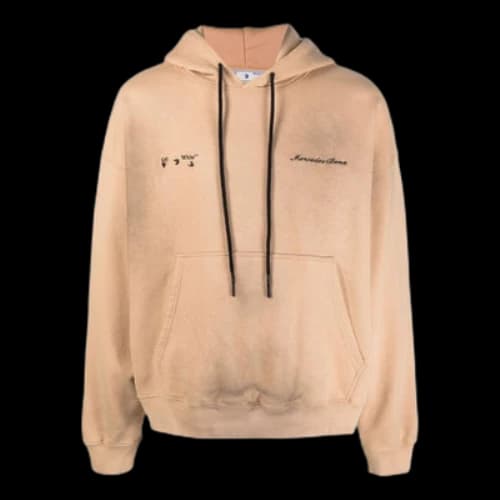 Off-White x Mercedes-Benz Mercedes Benz Crossover SS22 Solid Color Hooded Pullover Long Sleeves Beige