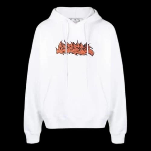 Off-White FW22 Alphabet Logo Printing Drawstring Loose Fit White
