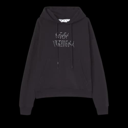 Off-White Logo Embroidered Arrow Long Sleeves Black