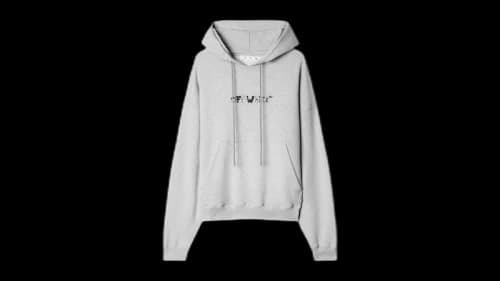 OFF-WHITE Face Design Skate Fit Hoodie Grey