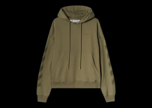 OFF-WHITE Scribble Logo Over Skate Hoodie Khaki