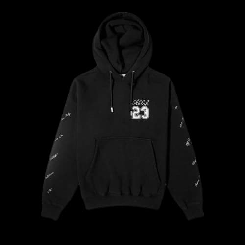 Off-White 23 Logo Skate Hoodie 'Black/White'