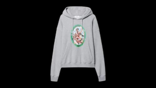 OFF-WHITE Fresco Oval Skate Hoodie Grey