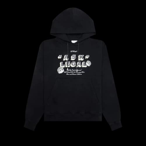 Off-White Arrow Ask Legal Skate Hoodie 'Black/White'