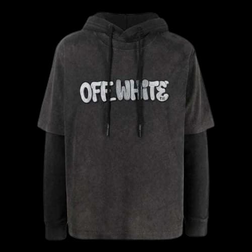 OFF-WHITE GM Vintage Double Sleeve Hoodie Black