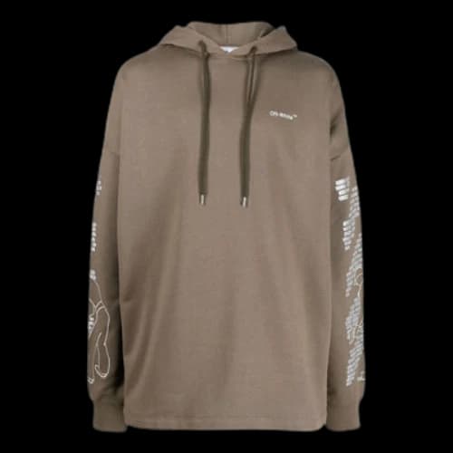 Off-White FW22 Arrow Logo Printing Drawstring Loose Fit Khaki