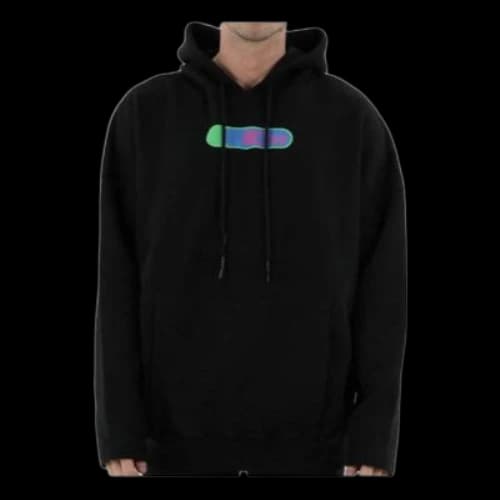 OFF-WHITE High Weed Extra Long Hoodie Black/Green