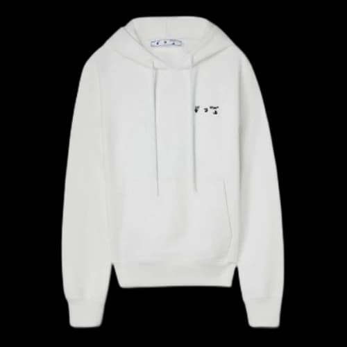 Off-White SS22 Solid Color Hooded Pullover Long Sleeves Unisex White