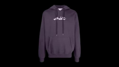 OFF-WHITE Script Logo Slim Fit Hoodie Purple