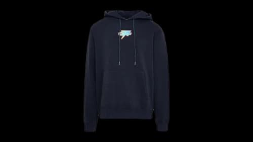 OFF-WHITE Degrade Thunder Slim Fit Hoodie Navy Blue