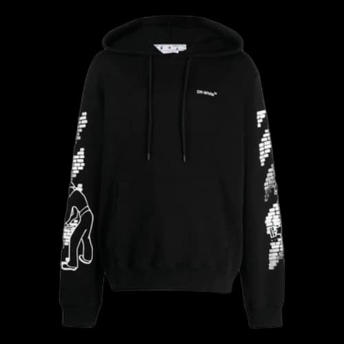 Off-White Bricks Arrows-Motif Drawstring Hoodie