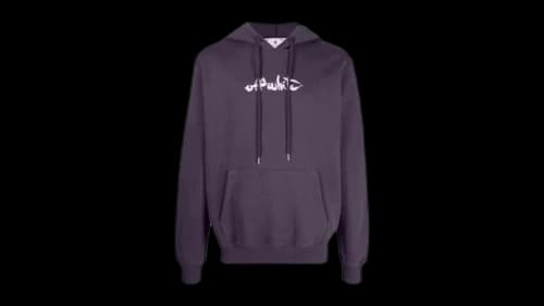 OFF-WHITE Paint Arrow Logo Slim Fit Aubergine Hoodie Purple