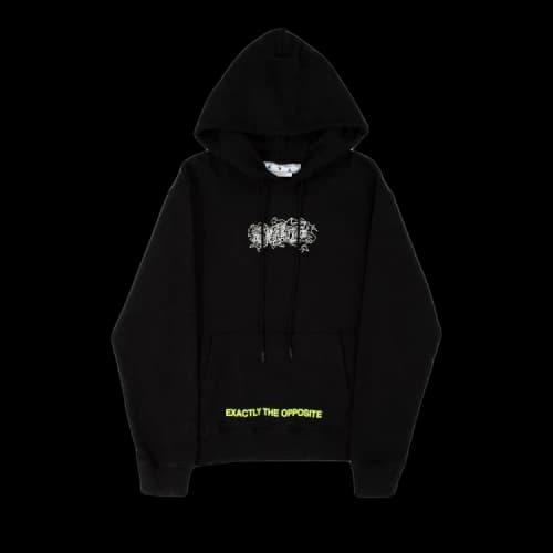 Off-White Graffiti Layer Slim Hoodie 'Black/White'