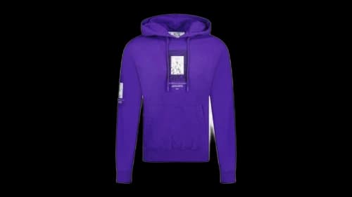OFF-WHITE Paint Mirror Logo Slim Fit Hoodie Purple