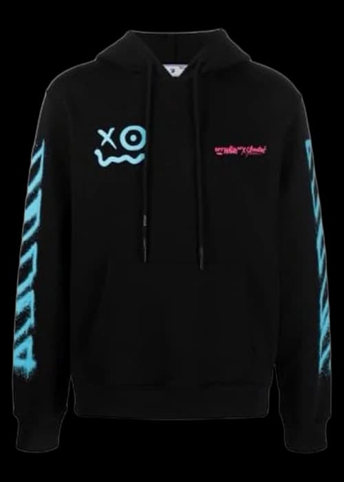 OFF-WHITE x Andre Saraiva Arrows Spray-Print Hoodie Black/Blue