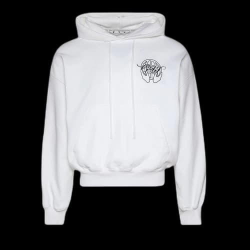 OFF-WHITE Hand Arrow Boxy Hoodie White