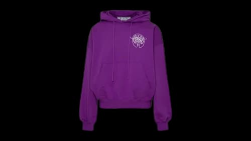 OFF-WHITE Hand Arrow Design Boxy Fit Hoodie Purple