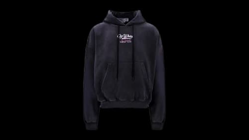 OFF-WHITE Wave Off Boxy Hoodie Black