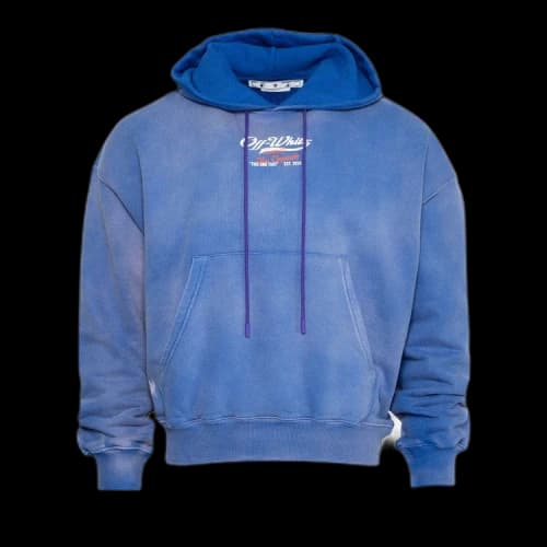 OFF-WHITE Wave Off Boxy Hoodie Purple/White