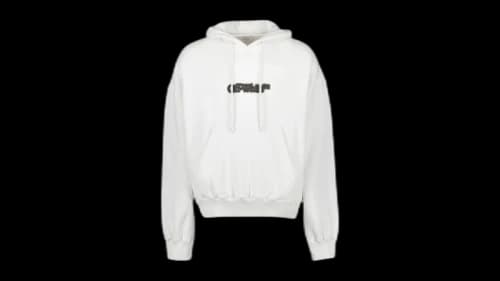 OFF-WHITE Wave Outline Diag Slim Hoodie Melange Grey