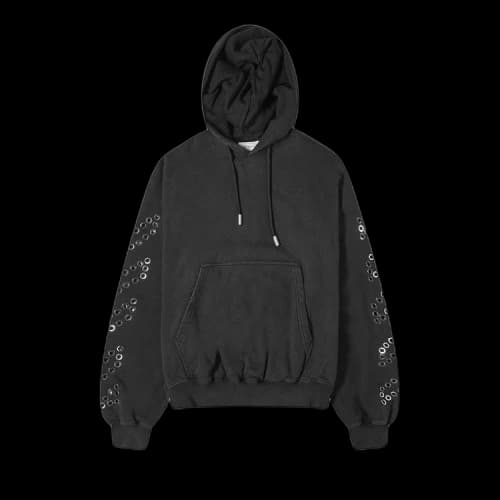 Off-White Eyelet Diags Over Hoodie 'Black'