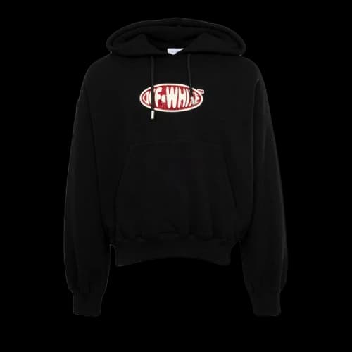 Off-White Crystal Round Logo Over Hoodie 'Black/White'