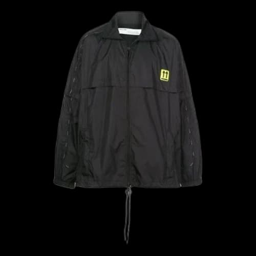 Off-White Solid Color Zipper High Collar Thin And Light Jacket Loose Fit Black
