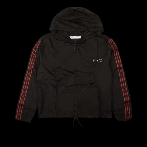 Off-White OW Logo Curved Zip Tracktop 'Black/White'