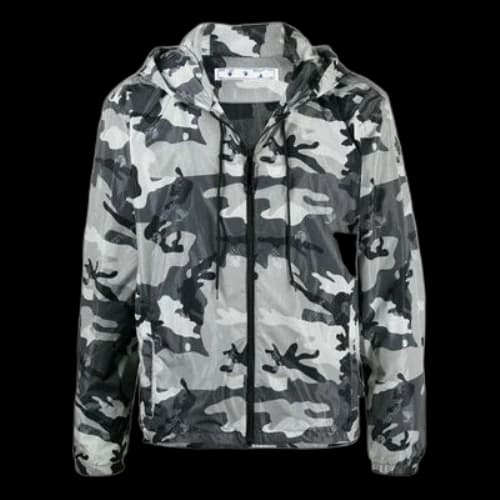 Off-White Men's SS21 Logo Camouflage Jacket Camouflage