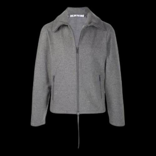 Off-White FW21 Solid Color lapel Zipper Jacket Version Gray