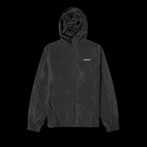 Off-White Diag Outline Track Zip Hoodie 'Black'