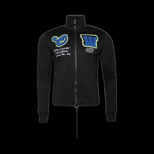 Off-White Varsity Hamer Skinny Track Top 'Black Blue'