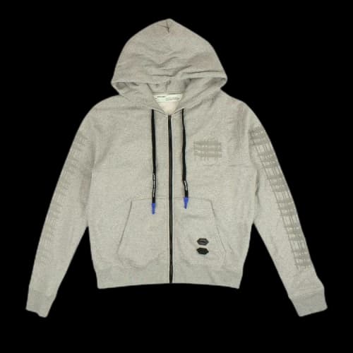 OFF-WHITE Diag Indus Drip Logo Hoodie Grey