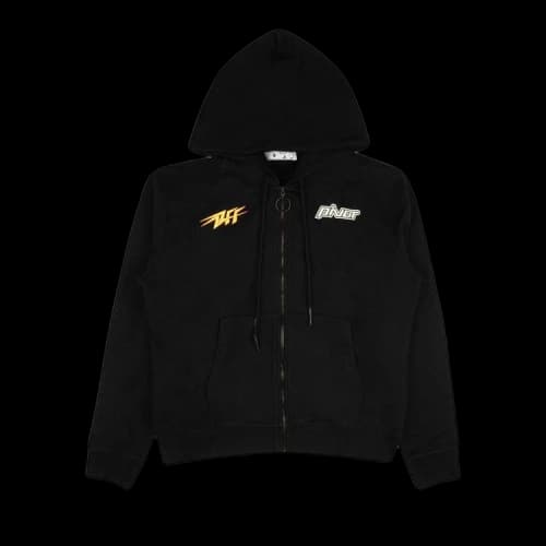 Off-White Thunder Slim Zip Hoodie 'Black/Yellow'