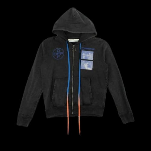 Off-White Hardcore Carav Slim Zip Hoodi 'Black / Blue'