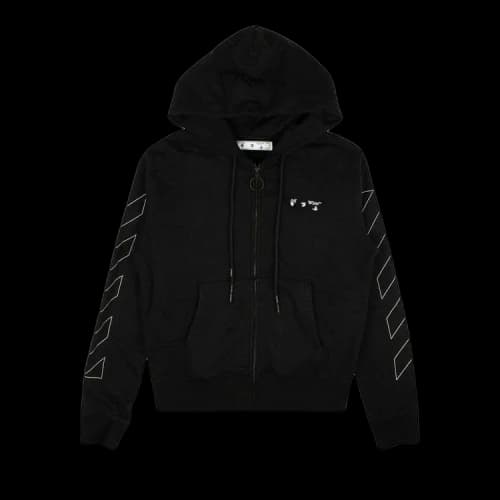 Off-White Diag Zipper Hooded Jacket Black