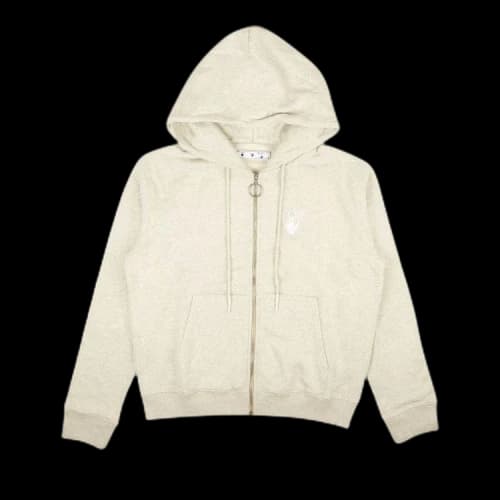 Off-White Cut Here Slim Zip Hoodie 'Grey'