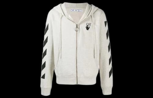 Off-White Hooded Sweater Men Cream Color