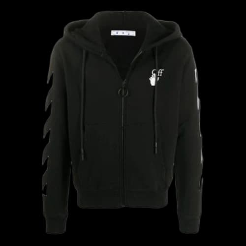 Off-White Hands Arrow Hooded Coat Men's Black