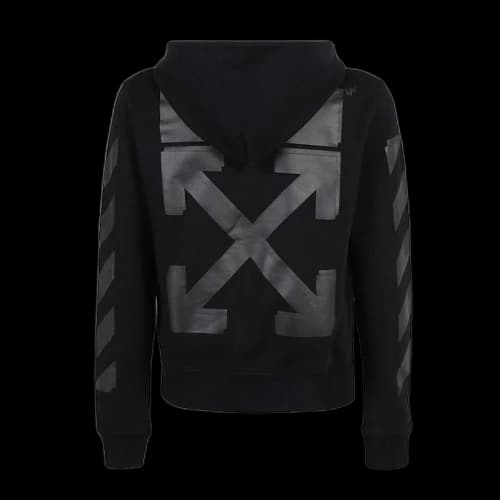 OFF-WHITE Rubber Arrow Slim Zip Hoodie Black