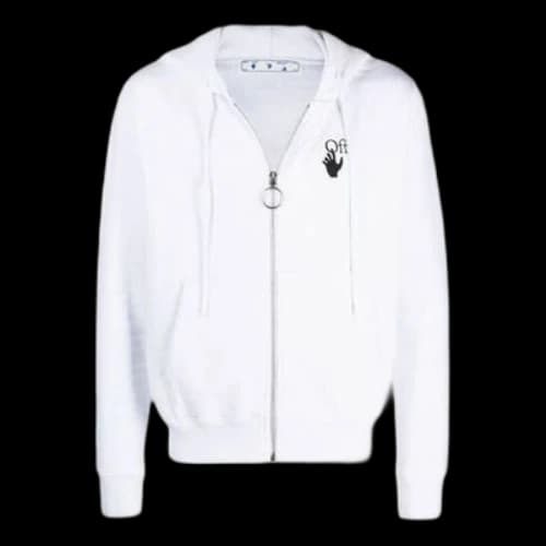 Off-White FW21 Solid Color Zipper Jacket White