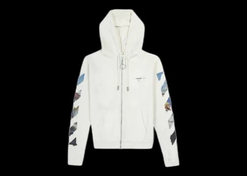OFF-WHITE Edouard Manet Floating Studio Arrows Zip Up Hoodie White/Multi